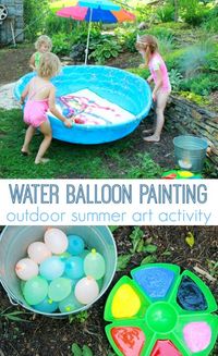 Giant Abstract Art: Gross Motor Painting for Kids *water balloon painting in pool. adding this to my summer bucket list.