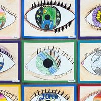 Jordan Hale on Instagram: "4th Graders continued their study of Surrealism as they created an eye inspired by Rene Magritte’s “The False Mirror.” We started by using @artprojectsforkids drawing guide, then students drew their own scene in the iris. 👁️ . . . #eye #eyes #iris #renemagritte #surrealism #artclass #arteducation #artteacher #artteacherofig #ilovemyjob #iamateacher #elementaryartteacher #artlessons #kidscreate #primaryart #art #artlife #artteacherlife #elementaryart #elementary #creative #education #educator #arteducation #iteachart #teachersofinstagram #artsy #teachart #ElementaryArtEducation #teacherlife #artteachersofinstagram"