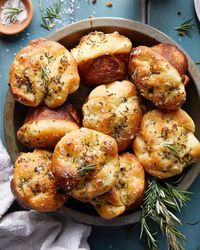 Easy Garlic Rosemary Focaccia Muffins - Bites with Bri