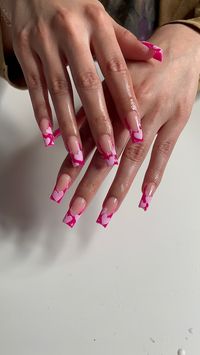 Pink and heart nails