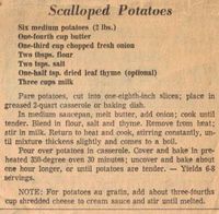 Vintage Recipes: Scalloped Potatoes More