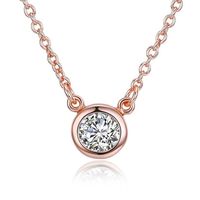 Swarovski Crystal 18K Rose Plated Bezel Necklace