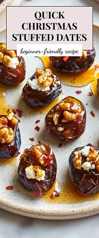 These Decadent Christmas Stuffed Dates are a delightful holiday treat that will wow your guests! Sweet, rich, and super easy to make, they’re perfect for your festive gatherings or as a sweet addition to your holiday charcuterie board.