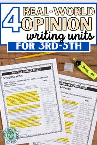 Your students are going to love learning how to write an opinion essay with these topics that are perfect for 3rd-5th grade students. Relevant opinion writing units for 3rd grade. Relevant opinion writing units for 4th grade. Relevant opinion writing units for 5th grade. 5th grade opinion writing units. 4th grade opinion writing units. 3rd grade opinion writing units. Fun opinion writing ideas. How to teach opinion writing.