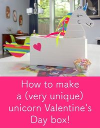 Learn how to make a very unique unicorn valentines box with Duck Tape! Grab a shoebox and the free patterns - kids will love to make this! Great for girls to take to school. So awesome and fun!