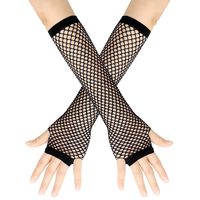 PRICES MAY VARY. ❤ FINGERLESS FISHNET GLOVES -- Long Mesh These fishnet gloves are made of nylon polyester fiber,premium material,stretchy and elasticity that can extend all the way to the elbow.Heavy elastic bands at either end help to hold them in place and unique designed with thumb hole which is more stylish and convenient that will not affect your party activities. ❤ COMFORTABLE MATERIAL -- Elastic Nylon The nylon fabric is soft comfortable and breathable.Most important,the material is skin