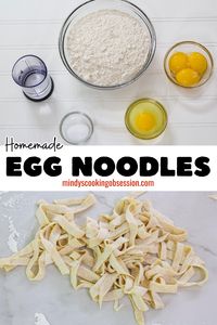 Homemade Egg Noodles (like Reames) combine flour, salt, eggs, and water. That’s it—just four ingredients, including water! This comfort food is incredibly easy to make! Simply mix the ingredients, roll out the dough, and cut into strips. Perfect for soups or as a side dish, these noodles bring a hearty, homemade touch to any meal.