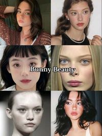 bunny beauty makeup  collage