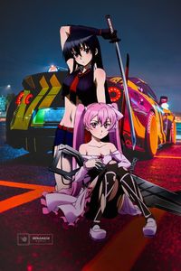 Akame and Mine Akame Ga Kill with JDM #anime #manga #art #otaku #animeart #animegirl #animegirls #animeedits #naruto #cosplay #kawaii #drawing #animememes #fanart #memes #animeedit #jdm #jdmcars #cars