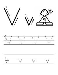 A practice sheet for early writers. Tracing the uppercase "V" and the lowercase "v"Matching resources in the tracing worksheets :Letter A-Z Tracing WorksheetsLetter P Tracing WorksheetsLetter Q Tracing WorksheetsLetter R Tracing Worksheets------------------------------------------------Click here for more resourcesAlways happy to hear your feedback :)