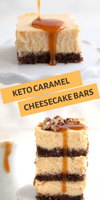 If you love my keto caramel sauce, you are going to love love love this recipe. You know how I know? Because I love love love this recipe! It takes keto cheesecake bars to new heights. They are so creamy, with a rich salted caramel flavor and a crisp pecan crust. The textures and flavors complement each other perfectly.