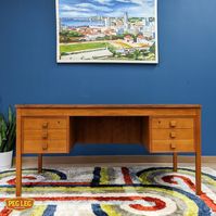 Danish Modern teak executive desk — Peg Leg Vintage