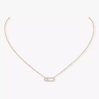 Pink Gold Diamond Necklace Move Uno | Messika 04708-PG