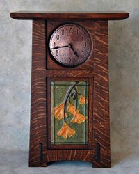 This gorgeous clock is the work of Terry Cross from The Arts and Crafts Studio.  Ephraim Ginko Clock.