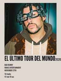 minimal aesthetic polaroid album poster for el ultimo tour del mundo by bad bunny