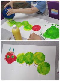 Balloon painting hungry caterpillar craft for kids!