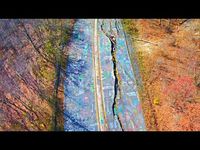 Aerial view of a highway dedicated to graffiti - Centralia, Pennsyvlania