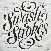 Swash strokes pencil lettering