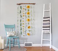 Sunflower Wall Decor, Sunflower Wall Hanging, Sunflower Decor Boho Flower Wall Hanging, Boho Wall Hanging, Wall Hanging Boho Home Decor by ElizabethandDaniel on Etsy https://www.etsy.com/listing/662832475/sunflower-wall-decor-sunflower-wall