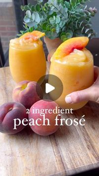 Peyton Pratte on Instagram: "The easiest summer cocktail- a wine slushie specifically this peach frosé! Made with just frozen peaches and rosé. Perfect to make a double batch for a  cookout! Enjoy! -
-
-
-
Ingredients:
6 cups frozen peaches 
1 bottle rosé
Optional: 1-2 tbsp honey 
Instructions:
Blend everything together in a blender, serve, & enjoy. This makes about 5 servings! -
#cocktails #choosingbalance #peaches #healthyrecipes #recipes #2ingredients #happyhour #summer #summerrecipes #summervibes #cookout #fourthofjuly #rosé #rose #frośe"