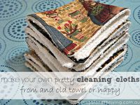 Homemade Cleaning Cloths from an Old Towel {Reusable}