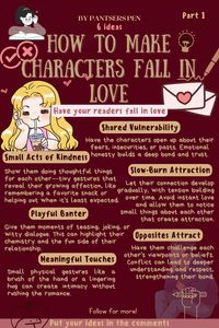 How to make your characters fall in love tips for writing your romance dialogue. How to Make Your Characters Fall in Love Naturally 💖✨ Learn the art of creating realistic, slow-burn romance that captivates readers. Discover tips for building chemistry, emotional connection, and authentic moments that make your characters’ love story feel genuine. Perfect for writers of romance, fantasy, or any genre looking to develop meaningful relationships between characters. Craft love stories that leave a lasting impact! #WritingRomance #CharacterDevelopment #CreativeWriting #Storytelling #MakeCharactersFallInLove