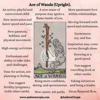 The Ace of Wands in the tarot deck marks the beginning of enthusiasm, passion, energy, and forward movement. As a Tarot card, these can describe moments in people's career as being in flow, and that excitment, joy, and spontaneous energy start to ignite and break free. #Tarot #SuitofWands #AceofWands #Tarotcardmeanings #tarotcards #tarotmeanings.