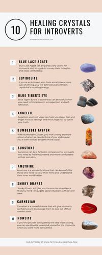 12 Beautiful Crystals For Introverts - Crystal Healing Ritual