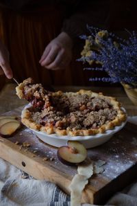 Crumble Top Plum Pie with Vanilla Bean Ice Cream — Under A Tin Roof