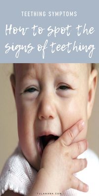 Do you have a cranky baby on your hands? Know how to quickly spot the teething symptoms. Pin it. #teething #teethingbaby