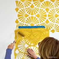 If you are looking to give a modern Asian fan look to your stencil projects, our Asahi Wall Stencil will definitely create the simple, symmetric repetition of bold geometric shapes that is trending in home decor. Easily decorate an accent wall with an art deco wallpaper look to give a room the feel of luxury, glamour,