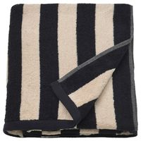 SLÅNHÖSTMAL bath sheet, black/light beige stripe, 39x59 ". We love stripes! The iconic pattern is simple, yet bold and gives your bathroom a lift. Medium-thick (374 g/m²) SLÅNHÖSTMAL towel in 100% cotton, is absorbent and a perfect choice for an easy refresh. 100 % cotton.