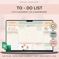 To Do List, Task Tracker, and Productivity Planner Daily, Weekly, Monthly Organization & Task Management Template With Dashboard - Etsy Canada