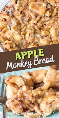 Apple Monkey Bread is a simple cinnamon roll apple bake with just a few ingredients! The perfect breakfast or brunch recipe.