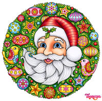 Santa Coloring Page from Thaneeya McArdle's Holiday Cheer Coloring Book