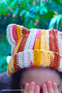 Easy Crochet Cat Beanie (Free Pattern) | Easy Breezy Crochet