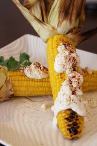 Ahhh, yes: the authentic elote asado, or Mexican grilled corn, a street food staple south of the border.