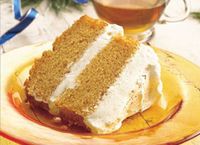 Pumpkin Angel Food Cake with Creamy Ginger Filling