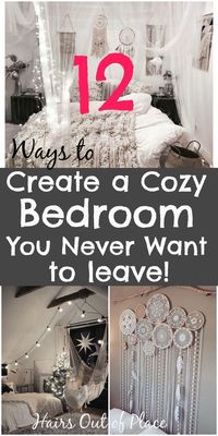 Small bedroom decorating ideas including cozy decor such as faux fur, lots of pillows, blankets, hanging plants, canopies, tapestries, and hanging lights.