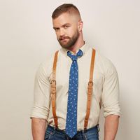 Buckle Leather Suspenders