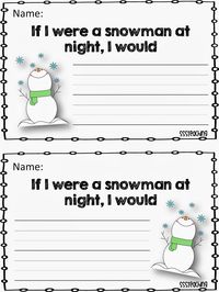 Sparkles, Smiles, and Successful Students: Snowmen at Night Prompt!