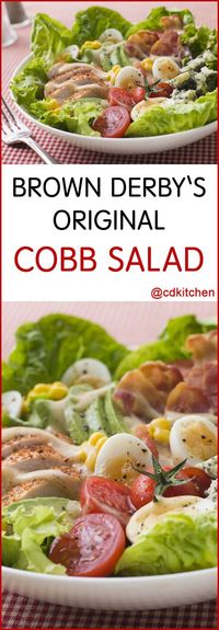 Copycat Brown Derby's Original Cobb Salad - The Brown Derby was well known for their cobb salad but you can easily replicate this delicious dish at home with this recipe. | CDKitchen.com