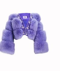 Experience luxurious sophistication with Magic Q's exclusive original design: a chic, elegant, and unique purple heavy embroidered fox fur short coat. With its classic silhouette, sheer craftsmanship, and breathtaking embroidery, this timeless piece will keep you cozy and fashionable all fall and autumn.