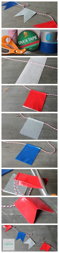 Duct tape banner - with all the different tape out there, this would be so easy to make for any occasion.