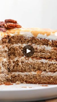 243K views · 8.8K reactions | @thesaltycooker Banana Cake with Caramel Cream Cheese Frosting

Can you hear Tank chewing his bone in the background while I do the voice over🤣 I swear every time! #recipe 👇

Cake
2 1/3 Gluten Free Baking Flour
1 tbsp baking powder
1 tsp cinnamon
1/2 tsp kosher salt
1 1/2 cup ripe mashed bananas
1 1/3 cup sugar
3/4 cup unsalted butter room temp
2 eggs
1 tsp vanilla extract
Frosting
16 oz cream cheese
3 cups powdered sugar
1 tsp vanilla extract
1 cup caramel sauce

Preheat your oven to 350°F (175°C). Spray two 8” round cake pans with nonstick baking spray, ensuring an even coating.
In a mixing bowl, cream together the sugar and butter using an electric mixer on medium speed for about 3 min, until light and fluffy.Add the eggs one at a time, beating well after