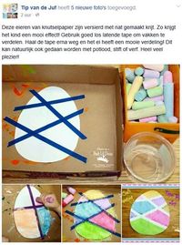 Tip van de Juf (Facebook): Paaseieren met krijt.