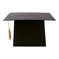 The Graduation Cap Card Holder Black from Spritz is a stylish and practical accessory that is perfect for displaying cards and money during graduation ceremonies or parties. The card holder is shaped like a graduation cap and is made of a durable and lightweight material. The cap is black and features a gold tassel. The holder can hold a large number of cards and is designed to keep them upright, making it easy for guests to see and read the messages.