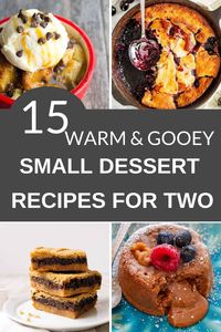 These small batch desserts for two are perfect for times you crave something sweet but don't need a big dessert. Everything from cookies, cakes and more.