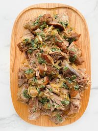 Slow Cooker Braised Pork with Parsley-Vinegar Sauce