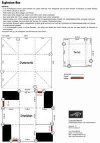 Explosion Box template with pockets for tags.